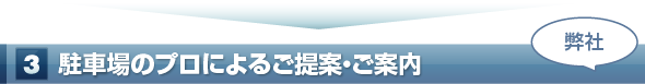 駐車場のプロによるご提案・ご案内