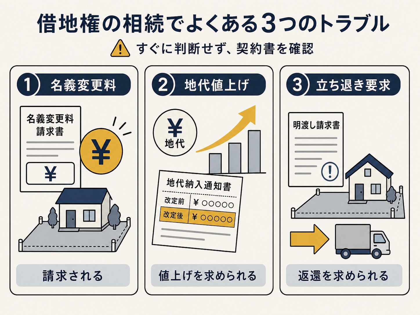 借地権の相続でよくあるトラブル3つ