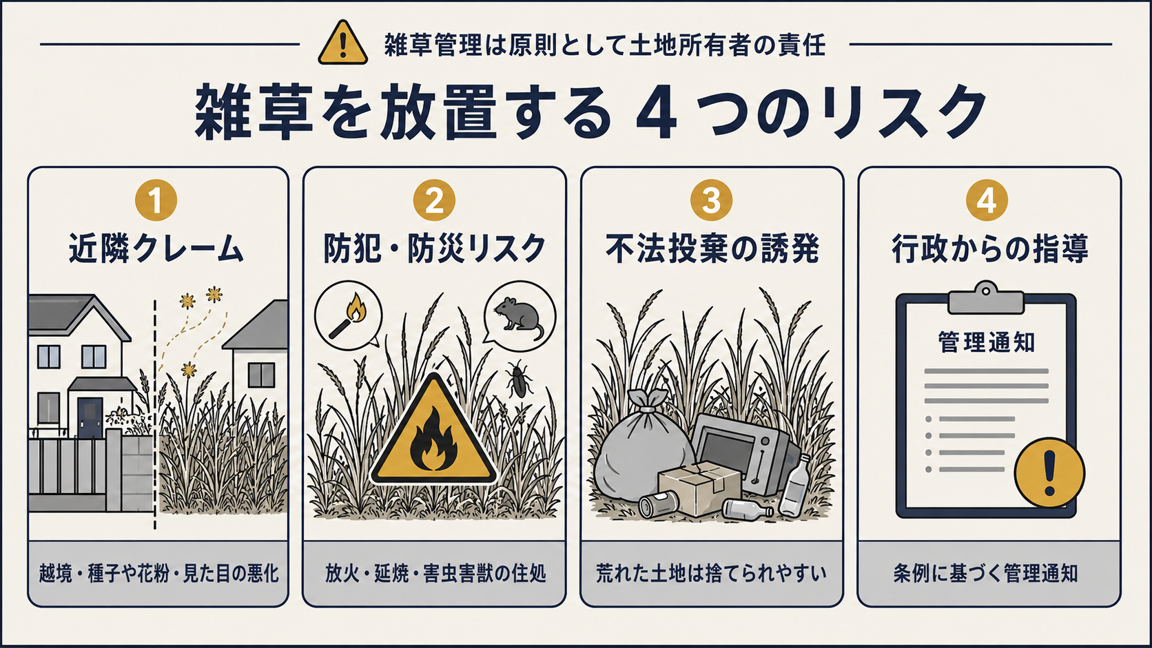 なぜ草刈りをしないといけない放置のリスクと所有者の責任