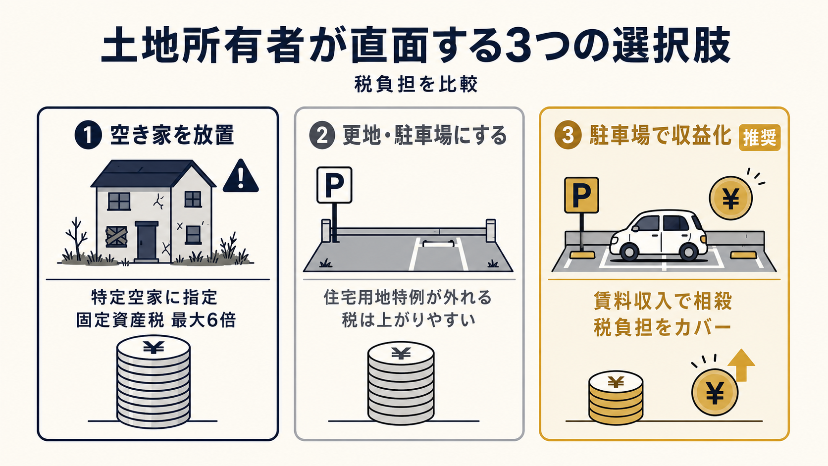 土地所有者の3つの選択肢